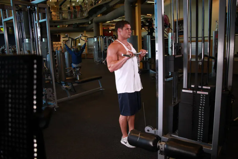 Згинання рук верхнім хватом з нижнім блоком — техніка виконання